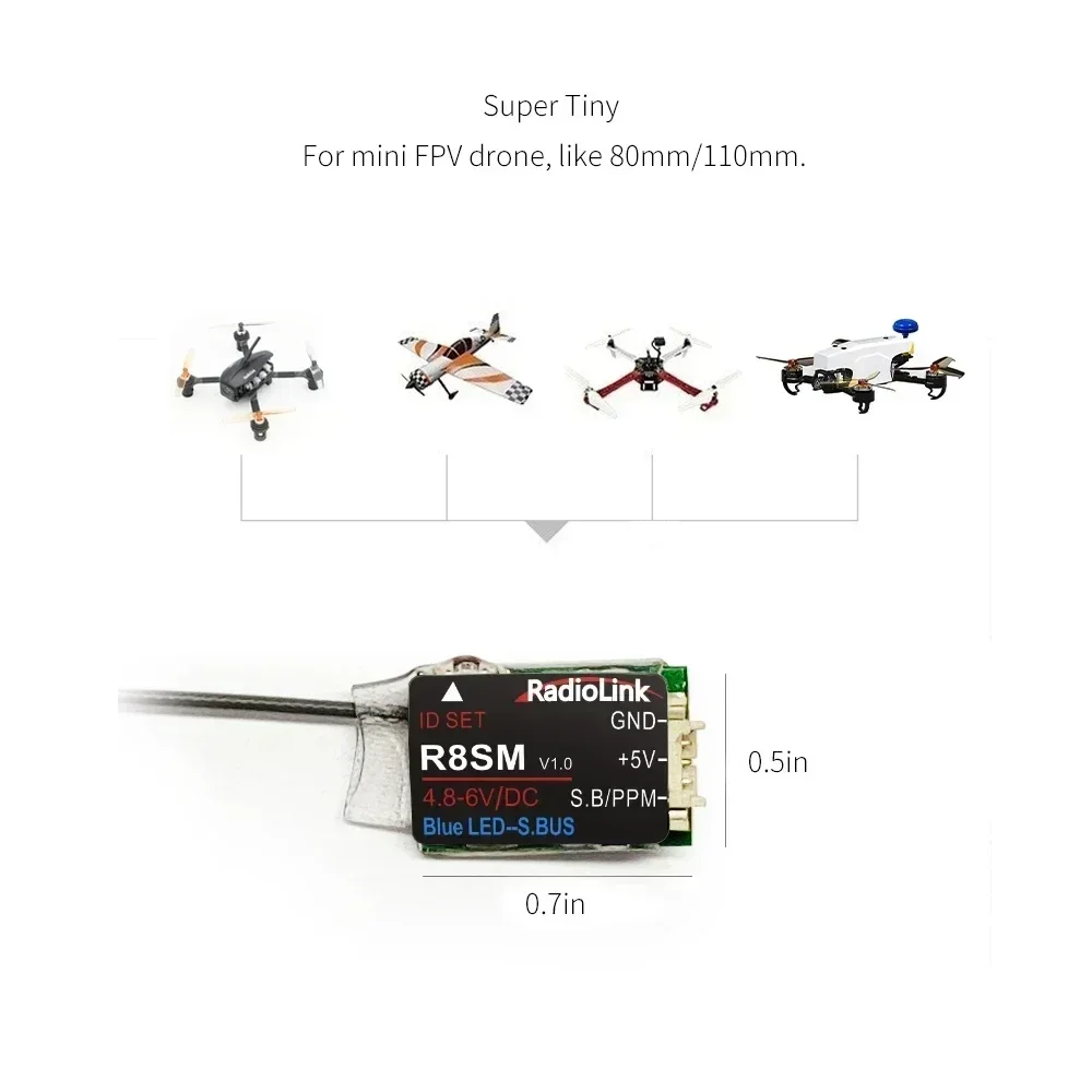 Radiolink R8SM 8-Channel 2.4G  - огляд і ціна Receiver Sbus 8Ch