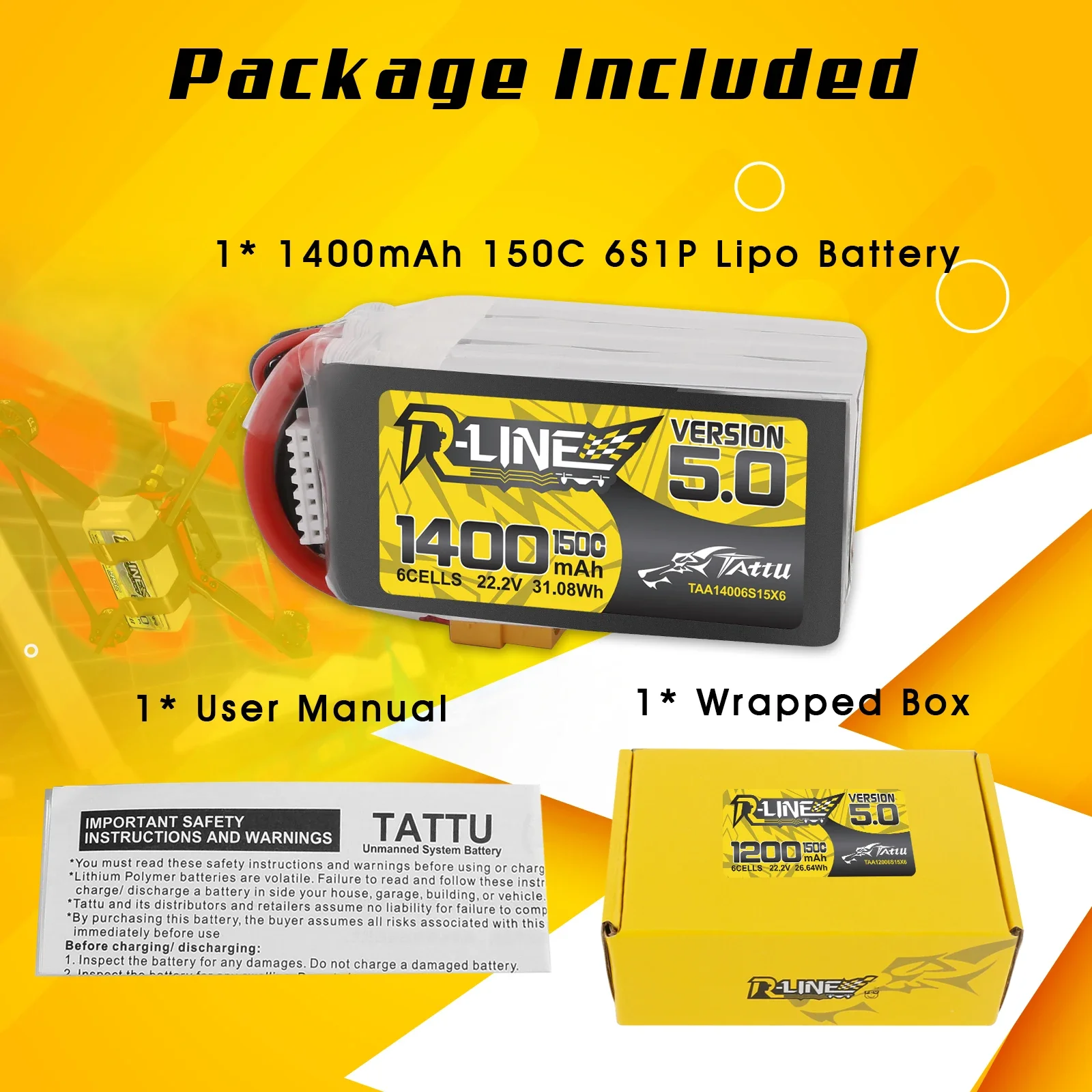 Tattu R-Line 1200mAh 1400mAh 6 - огляд і ціна Rc Hobbyking