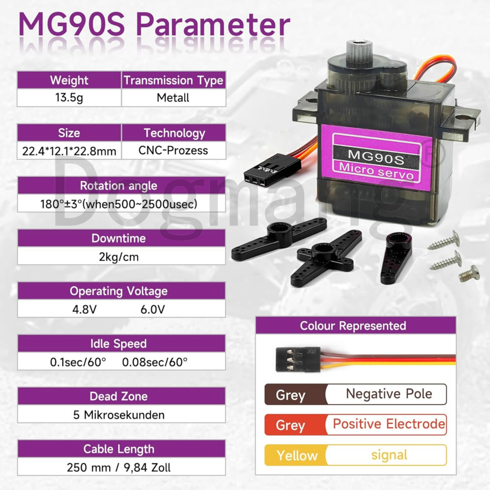 MG90S Servo 1/2/4/10/20/50 Pcs - огляд і ціна Servo Metal Gear
