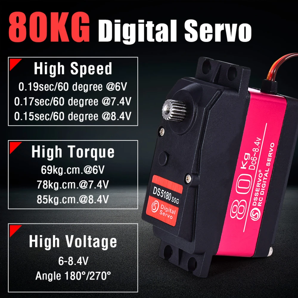 Dsservo Waterproof DS5180 80KG - огляд і ціна Servo Metal Gear